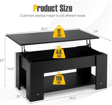 Buy Giantex Lift Top Coffee Table, Modern Cocktail Table w/Hidden ...