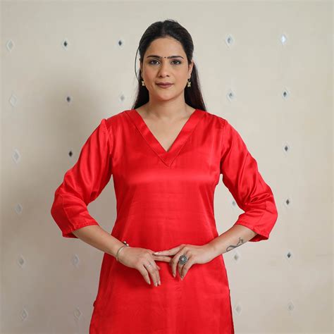 Buy Modal Silk Plain Long Kurta for Women
