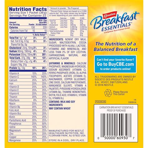 Carnation Instant Breakfast Nutrition | Besto Blog