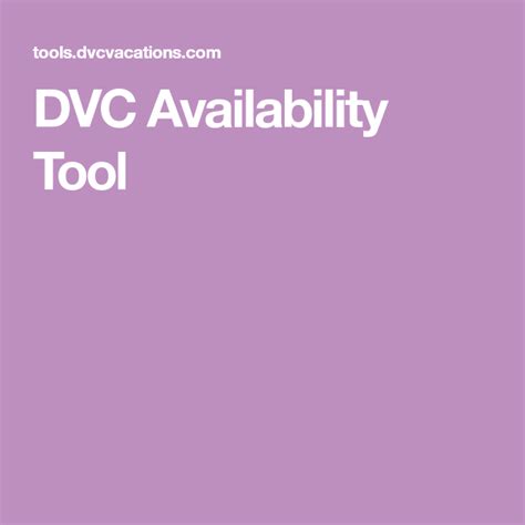 Dvc Availability Calendar