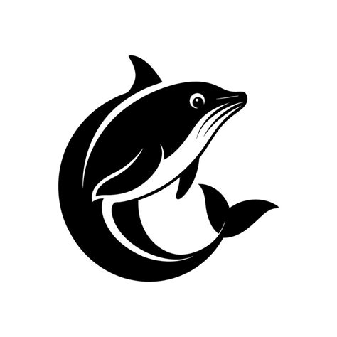 Whale vector art silhouette logo design black and white | Premium AI ...