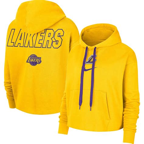 Nike Los Angeles Lakers Courtside Cropped Pullover Hoodie | Academy