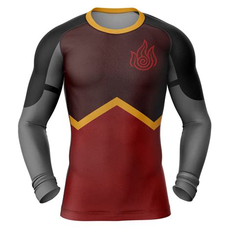 Firebenders Avatar Long Sleeve Rash Guard Compression Shirt - AnimeBape