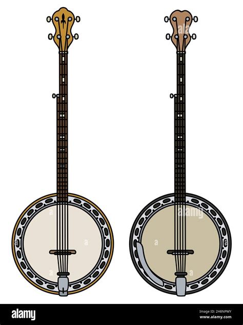 Hand drawing of two classic five string banjo Stock Photo - Alamy