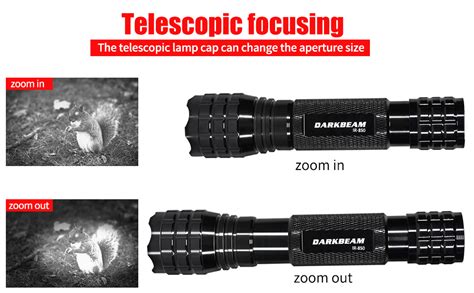 Torcia A Infrarossi 850nm DARKBEAM Ricaricabile - Per Visori Notturni, Caccia, Lunga Distanza, Con Batteria