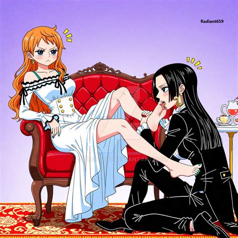 Nami's Feet licking butler by Radient659 on DeviantArt