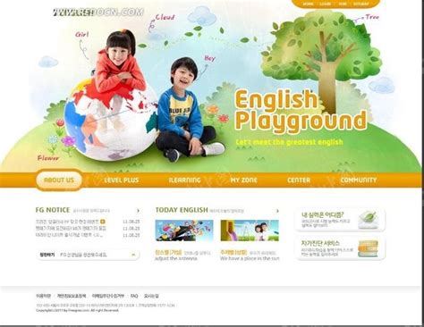 韩国英语培训学校网页设计psd模版素材免费下载_红动网