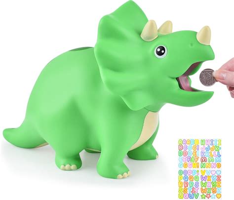 Amazon.com: PJDRLLC Dinosaur Piggy Bank for Kids, Unbreakable Plastic ...