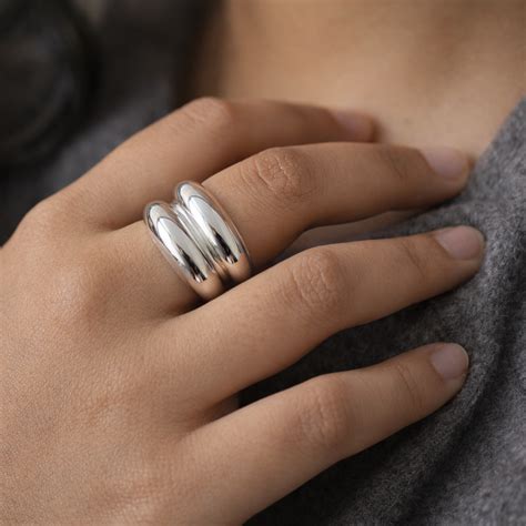Double Mound Ring | 925 Sterling Silver Ring | AJJ