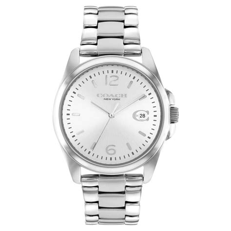 Buy Online Coach Quartz Analog Silver Dial Stainless Steel Strap Watch ...