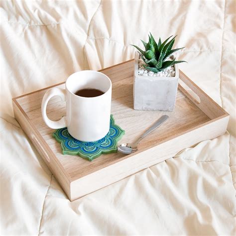 Buy On The Surface Decorative Square Tray, Customizable Wooden Serving ...