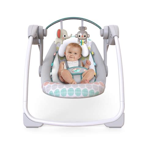 Bright Starts Whimsical Wild Portable Compact Baby Swing with Taggies ...