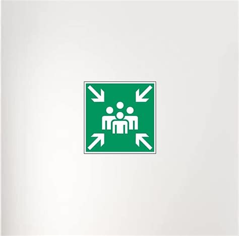 Assembly Point Symbol Signage - Waterproof Sticker Signage. : Amazon.in ...