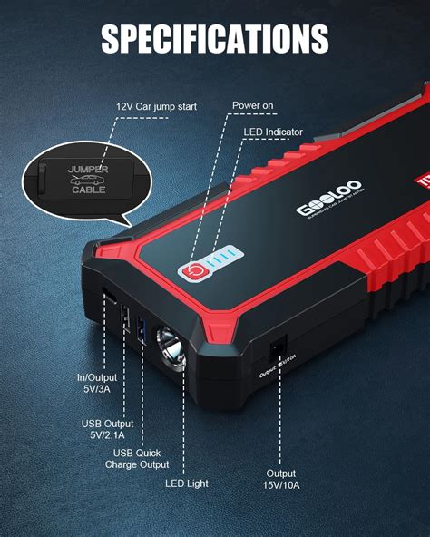 GOOLOO Upgraded GP3000 Jump Starter 3000A Peak Car India | Ubuy