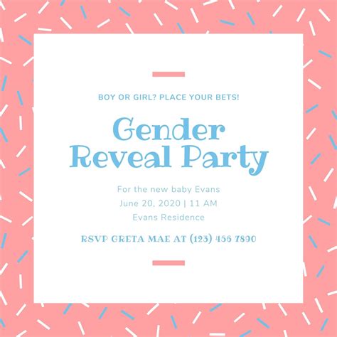 Free custom printable gender reveal invitation templates | Canva