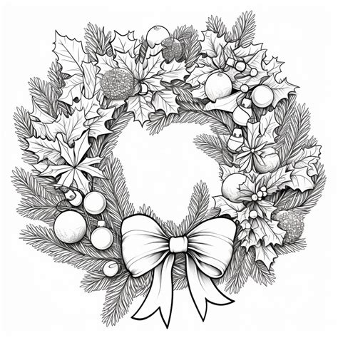 Christmas Wreath Drawing