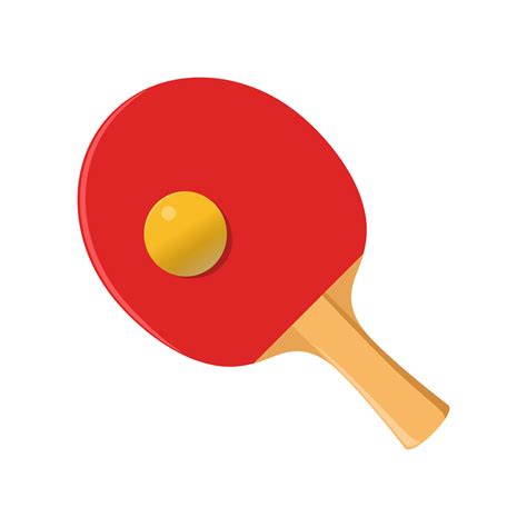 Table Tennis Racket with Ball. Ping-pong bat. Vector illustration ...