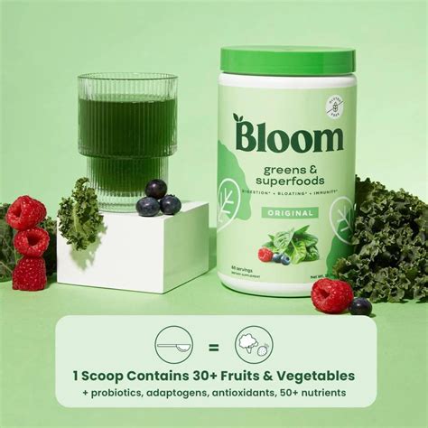 Bloom Nutrition Green Superfood | Super Greens Powder Juice & Smoothie ...