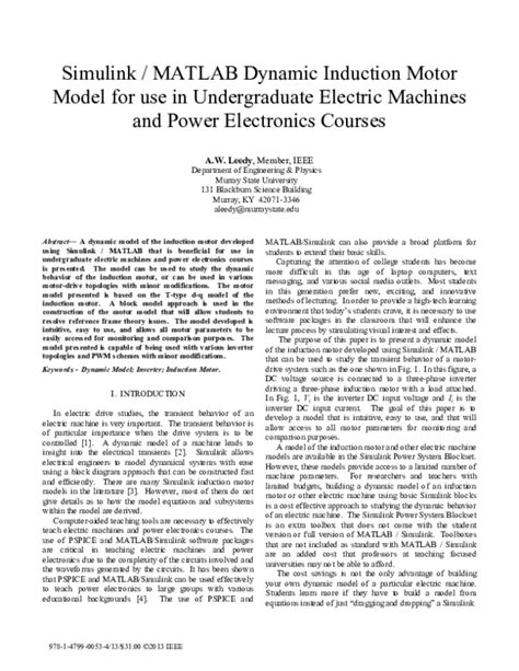 Image result for Dynamic Model of Electrical Machine in MATLAB