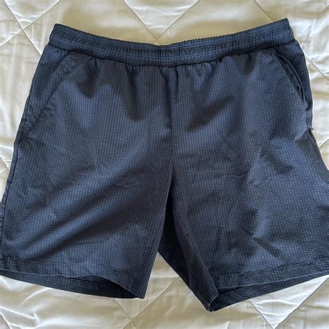 All in Motion Mens Seersucker Shorts in Navy Size... - Depop
