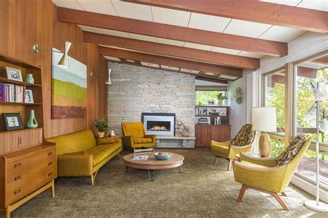1950's mid century modern house interior