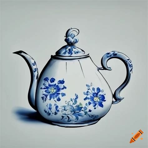 Vintage Teapot Drawing