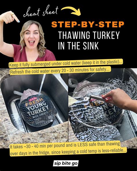 Thawing A Turkey 2 Ways (Step-By-Step Tips) - Sip Bite Go