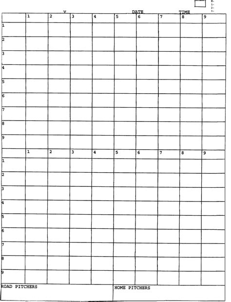 Baseball Box Score Sheet 的图像结果