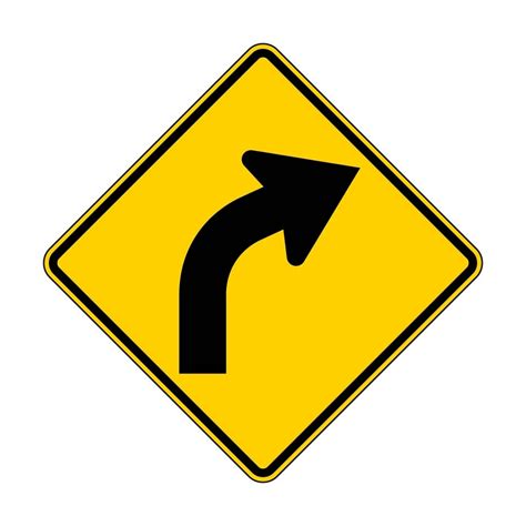 Right Curve Ahead Sign (W1-2R) | Advanced Sign