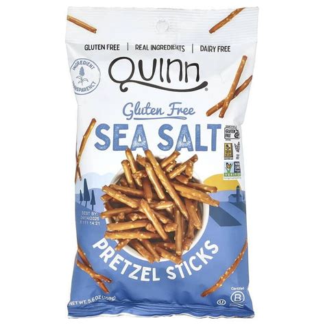 Quinn Snacks, Pretzel Sticks, Whole Grain, Sea Salt, 5.6 oz (159 g) Pack of 3 - Walmart.com