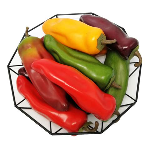 Buy Jing-Rise 10pcs Fake Chili Artificial Vegetables Vivid Mixed Colors ...