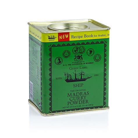 Curry Pulver Madras, grüne Dose, Poonjiaji, 500 g, Dose | GOURMET ...