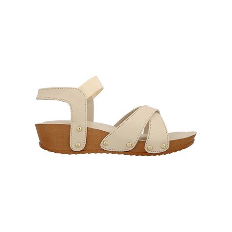 Buy Iconics Beige Women Solid Sandals Online