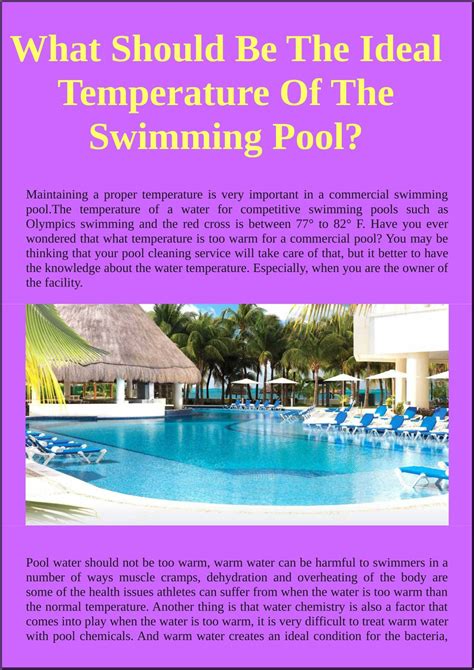PPT - What should be the ideal temperature of the swimming pool ...
