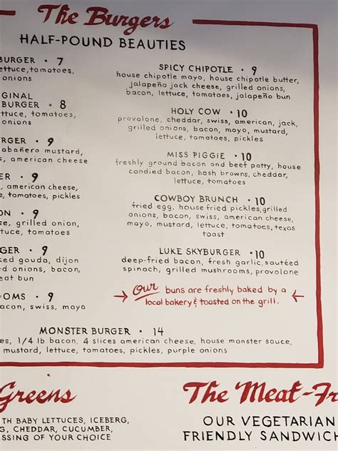 Menu at Stanton's City Bites restaurant, Houston