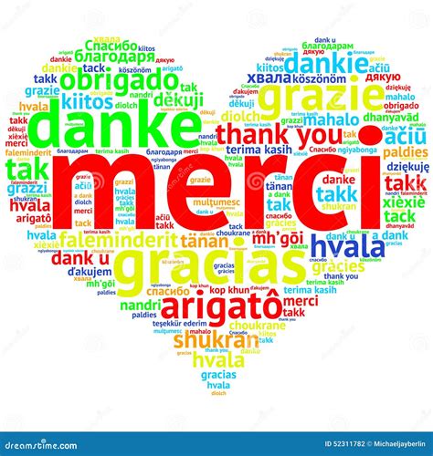 French: Merci, Heart Shaped Word Cloud Thanks, on White Stock ...