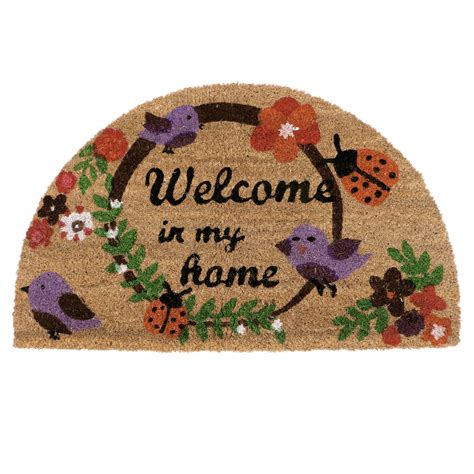 Large 45x75cm Coir Door Mats for Entrance Big Size Welcome Mat, Purple ...