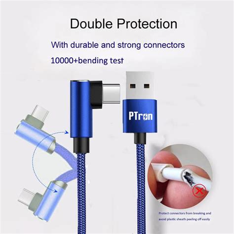 PTron Solero Lite 2A Data Cable L Shape Charging Cable For Type C Smar ...