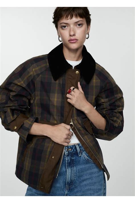 MANGO Kontrast yakalı kareli parka - Fiyatı, Yorumları