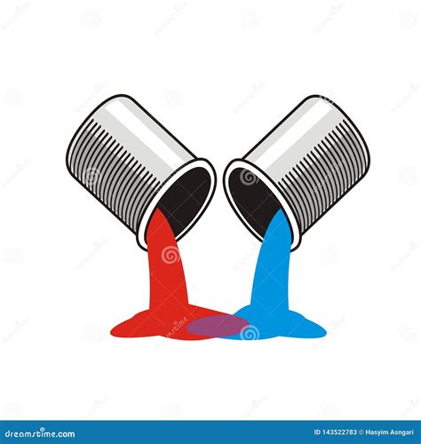 Color Paint Mixing Red and Blue Stock Illustration - Illustration of ...