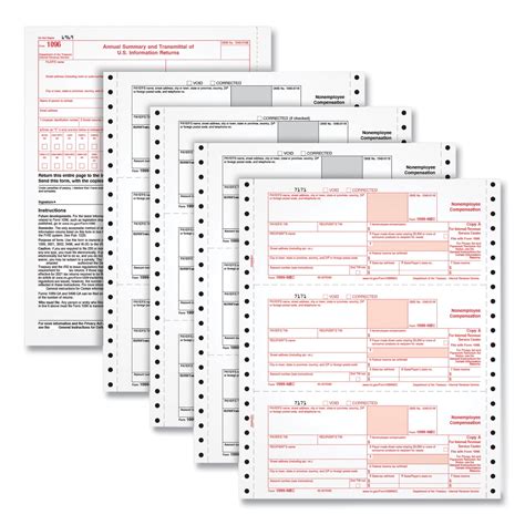 1099-NEC Continuous Tax Forms, Fiscal Year: 2023, Four-Part Carbonless ...