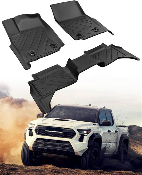 for Toyota Tacoma Floor Mats 2024 2025 - All Weather TPE Rubber Heavy ...