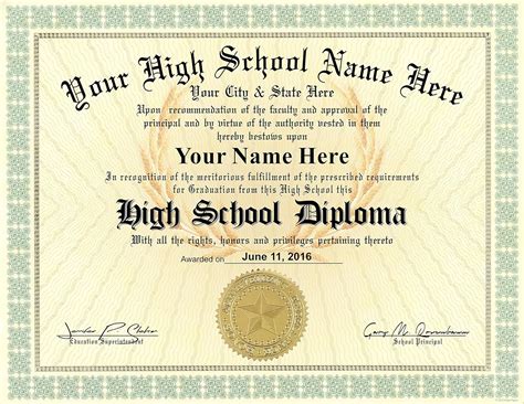 Hs Diploma Template