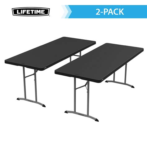 Lifetime Commercial Foldable 6ft Black Table 2 Pack - Durable ...