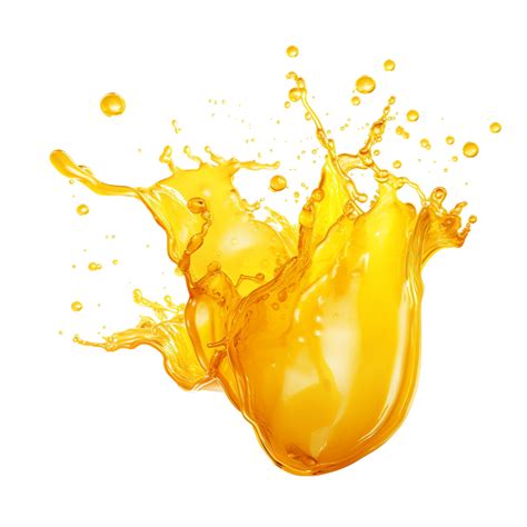 AI generated yellow water splash liquid wave with splatter isolated ...