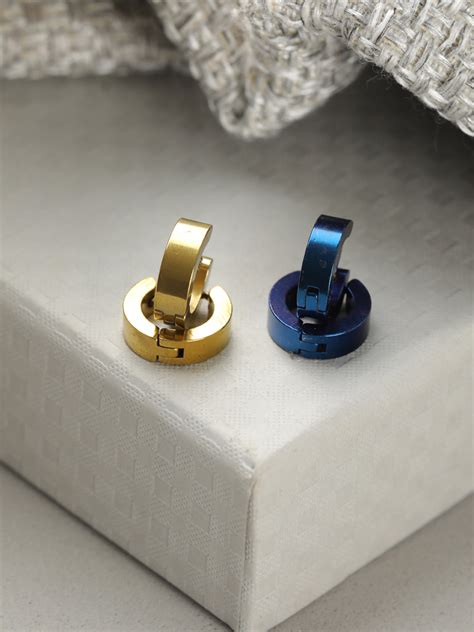 Black Gold-Plated Stud Earring Set for Men – Priyaasi