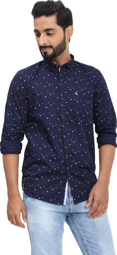 Dcot by Donear Men Self Design Casual Blue Shirt - Buy Dcot by Donear ...