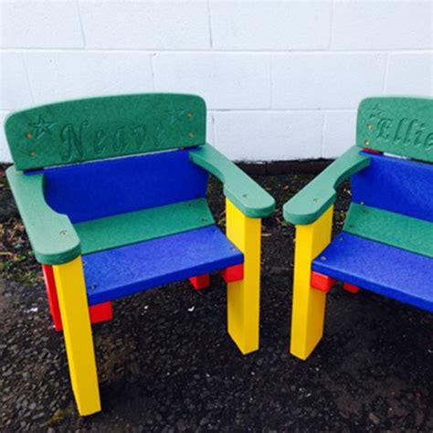UK Recycled Plastic Rainbow Teeny Tots Early Years Outdoor Chair