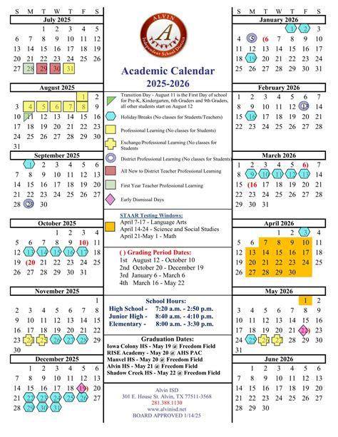 Alvin ISD School Calendar 25-26 [PDF] - EduCounty