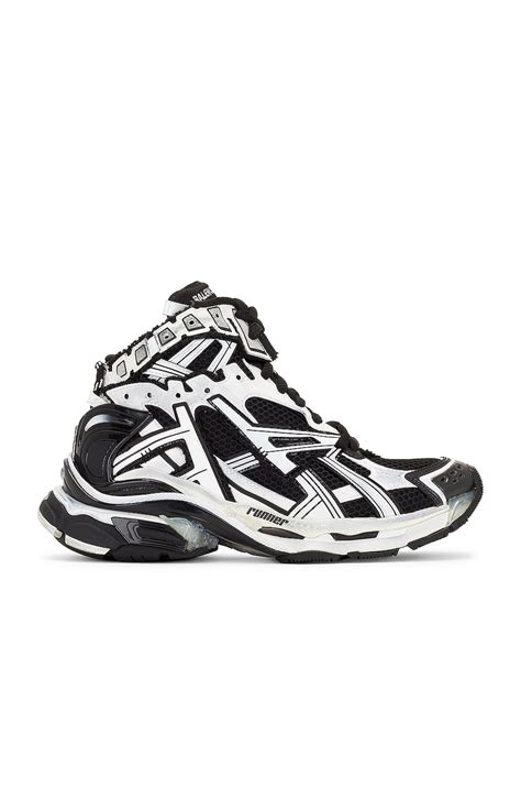 Balenciaga Runner Hightop in White & Black | FWRD